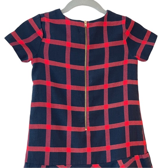 Jacadi Paris Girls Navy Plaid Drop Waist Dress size 10Y - Picture 2 of 6